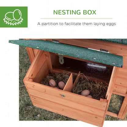 69" Chicken Coop Wooden Hen House Rabbit Hutch Poultry Cage Pen Outdoor Backyard with Outdoor Run Resting Nesting Box Re