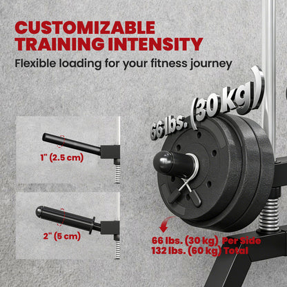 Soozier Wall Mount Cable Station, 16 Positions Adjustable Pulley Machine, Cable Crossover Machine with Handle Bar