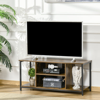 TV Stand for TVs Up to 55 Inches, TV Console with Open Storage Shelves, Entertainment Center for Living Room, Rustic Bro