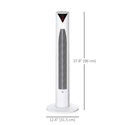 Freestanding Tower Fan Cooling for Home Bedroom with 3 Speed, 12h Timer, Oscillating, LED Sensor Panel, Remote Controlle