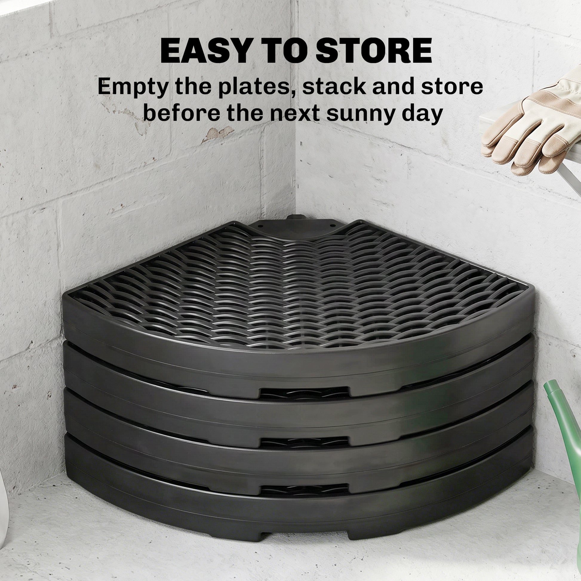 4PCs Cantilever Umbrella Base Weights for Offset Banana Parasol, Wicker Effect HDPE Water or Sand Filled Patio Umbrella 