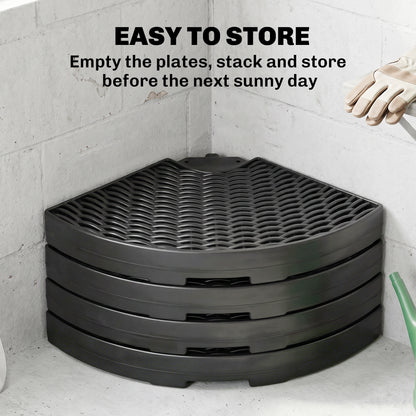 4PCs Cantilever Umbrella Base Weights for Offset Banana Parasol, Wicker Effect HDPE Water or Sand Filled Patio Umbrella 