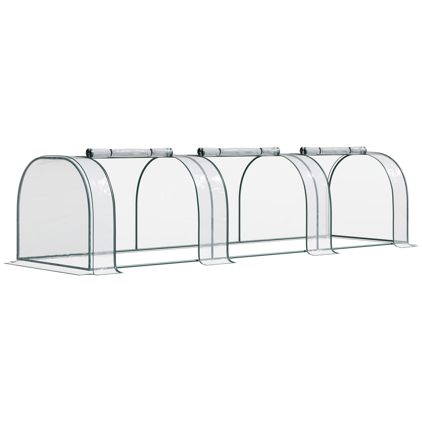 138"x39"x32" Transparent PVC Mini Tunnel Greenhouse Garden Green Grow Shed Portable Plant Flower Warm House Steel Frame 