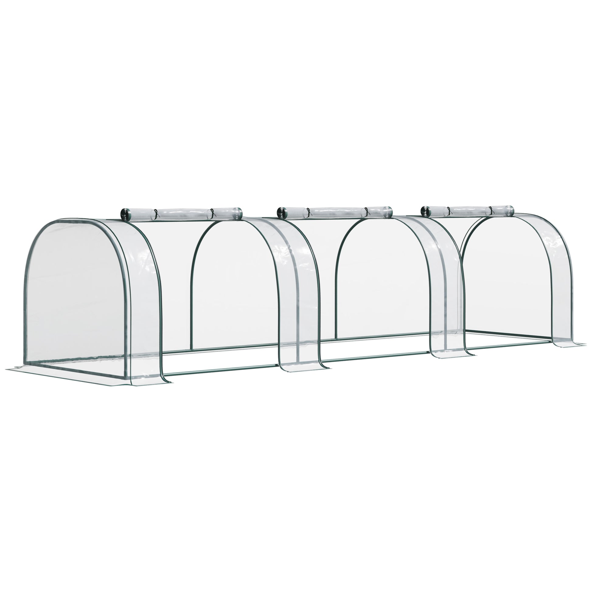 138"x39"x32" Transparent PVC Mini Tunnel Greenhouse Garden Green Grow Shed Portable Plant Flower Warm House Steel Frame 