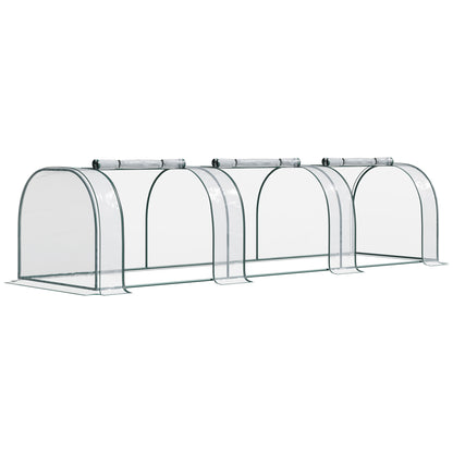 138"x39"x32" Transparent PVC Mini Tunnel Greenhouse Garden Green Grow Shed Portable Plant Flower Warm House Steel Frame 