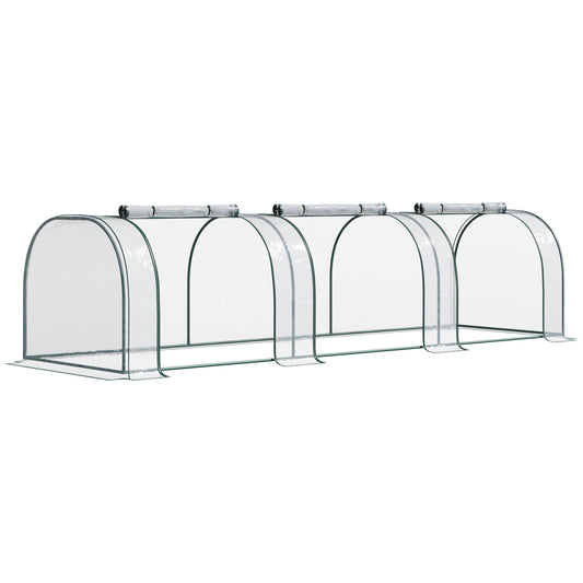 138"x39"x32" Transparent PVC Mini Tunnel Greenhouse Garden Green Grow Shed Portable Plant Flower Warm House Steel Frame 