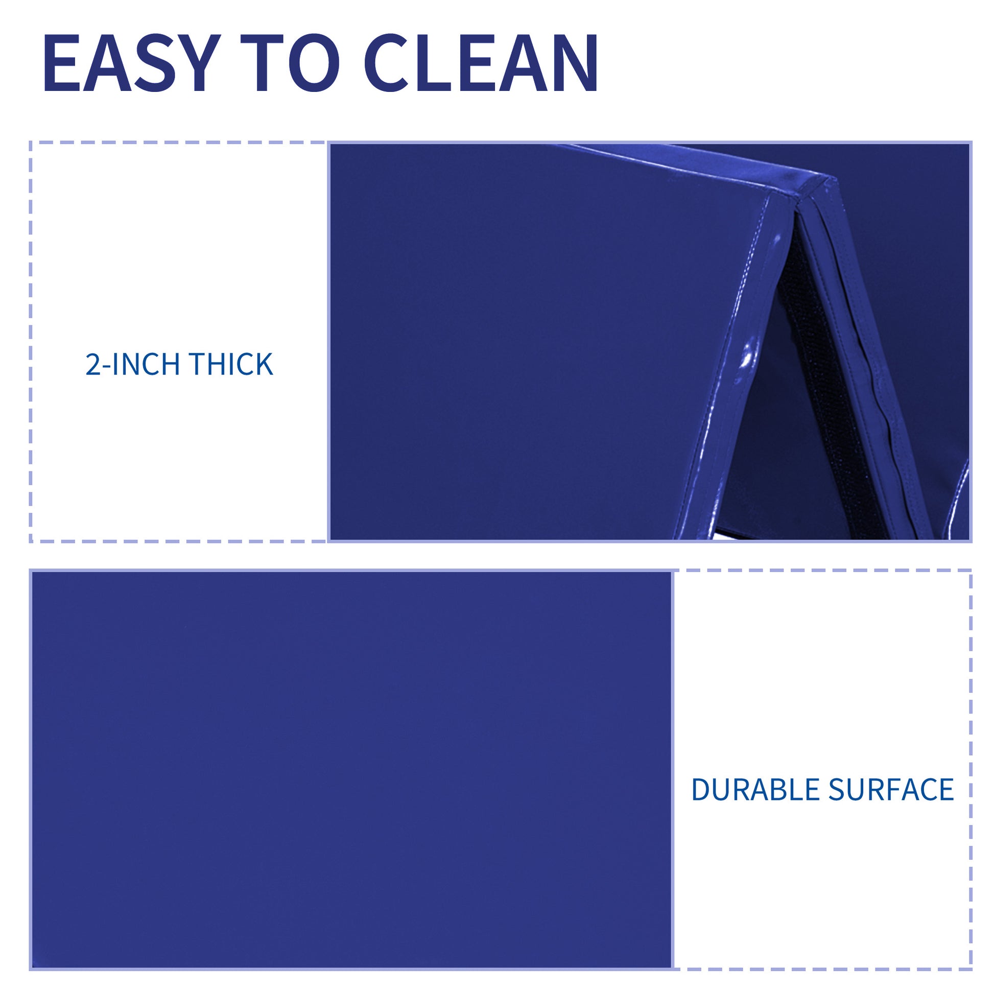 Soozier 4'x6'x2'' Folding Gymnastics Tumbling Mat, Exercise Mat  with Carrying Handles for Yoga, MMA, Martial Arts, Stre