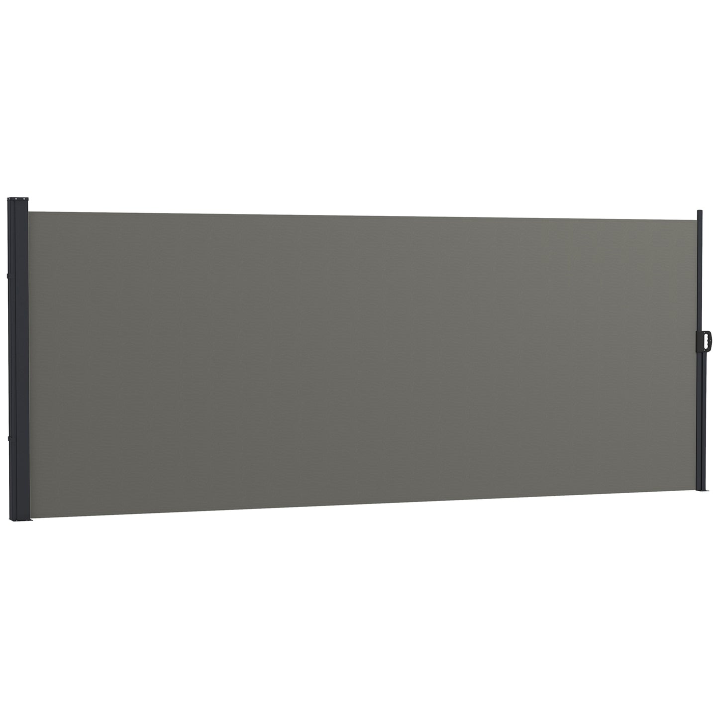 13' x 5' Retractable Side Awning, Outdoor Privacy Screen for Garden, Hot Tub, Balcony, Terrace, Pool, Dark Grey