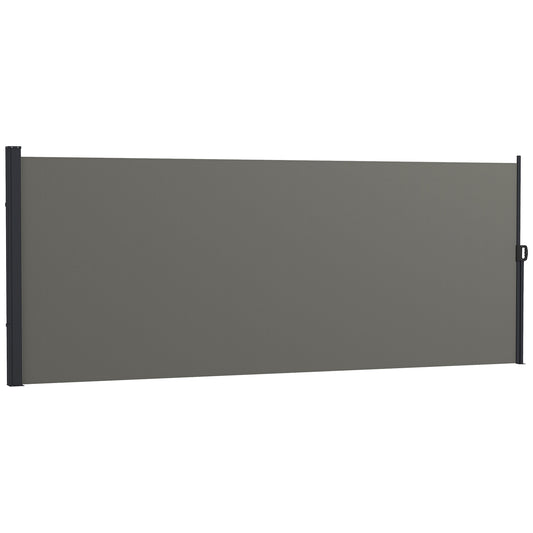 13' x 5' Retractable Side Awning, Outdoor Privacy Screen for Garden, Hot Tub, Balcony, Terrace, Pool, Dark Grey