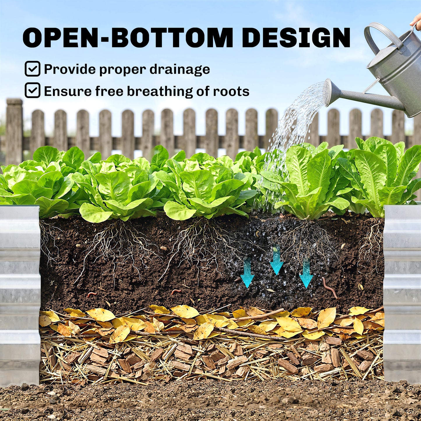 Steel Outdoor Raised Garden Bed with Greenhouse,Cover, Roll Up Door, Dual Use, 50"x37.4"x36.2", Clear