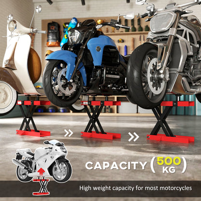 Motorcycle Scissor Lift Jack, 1100 lbs ATV Dirt Bike Stand, 3.7-15.7" Adjustable Height, Red