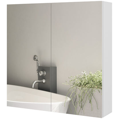 24" x 24" Medicine Cabinet, Wall Mounted Bathroom Mirror Cabinet with Mirrored Doors, Adjustable Shelves and Soft Close 