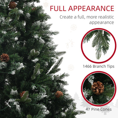 7 Foot Prelit Artificial Christmas Tree with Dual Colour LED Light, Hinged Xmas Tree for Home Office Holiday