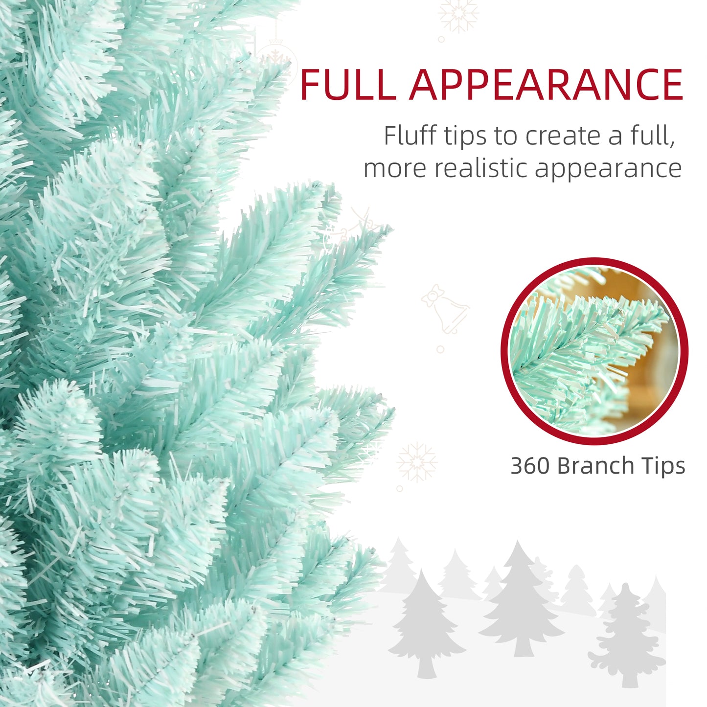 6ft Pencil Christmas Trees, Skinny Artificial Christmas Tree for Xmas Holiday Decor, Gradient Blue
