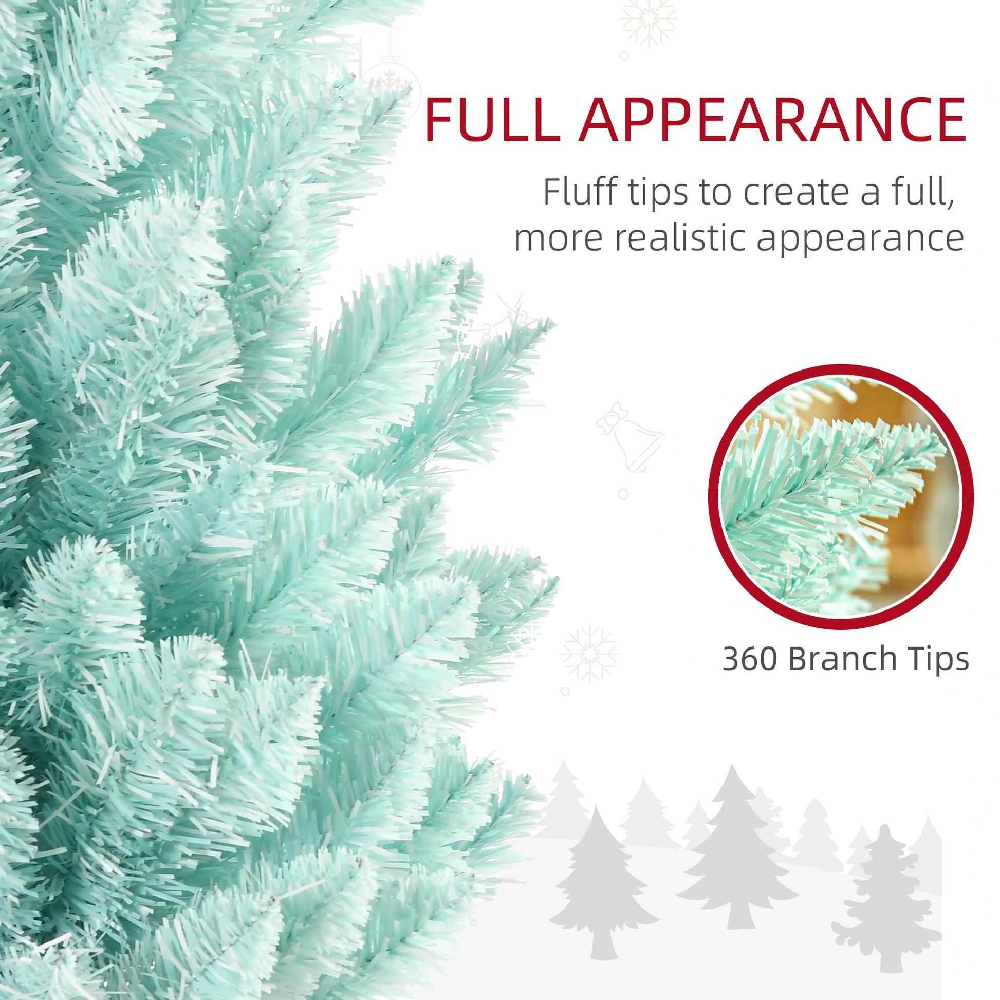 6ft Pencil Christmas Trees, Skinny Artificial Christmas Tree for Xmas Holiday Decor, Gradient Blue