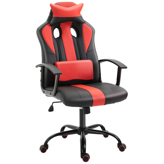 Office Chair High Back Racing Style Gaming Chair Adjustable PU Leather Swivel Computer Task Seat with Lumbar Support and