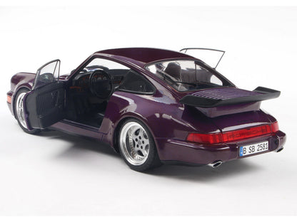 1990 Porsche 911 (964) Turbo Violet Blue Metallic 1/18 Diecast Model Car by Solido