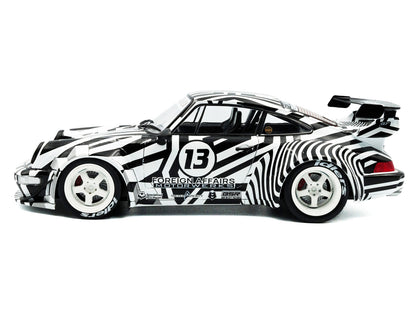 2022 RWB Bodykit #13 "The Zebra" Black and White Striped 1/18 Diecast Model Car by Solido