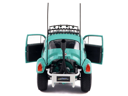 1976 Volkswagen Beetle Baja Miami Green with Pink Graphics 1/18 Diecast Model Car by Solido