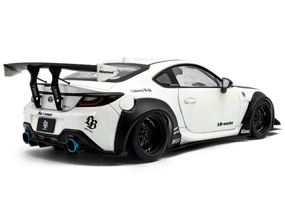 2024 Toyota GR86 LBWK Body Kit RHD (Right Hand Drive) Pearl White with Carbon Hood 1/18 Diecast Model Car by Solido
