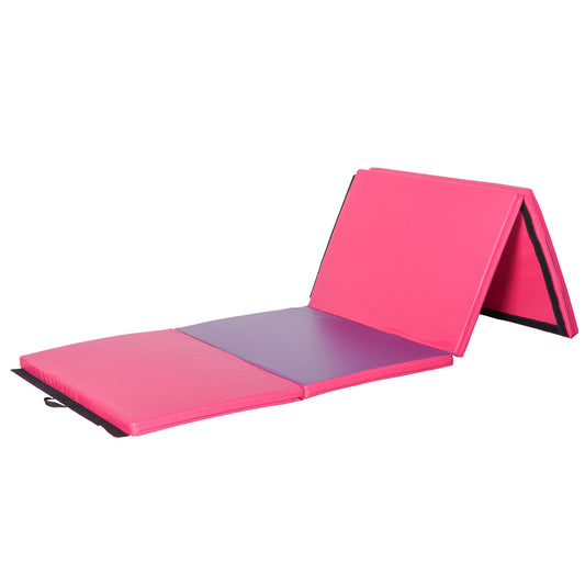 Soozier 4'x10'x2'' Folding Gymnastics Tumbling Mat, Exercise Mat  with Carrying Handles for Yoga, MMA, Martial Arts, Str