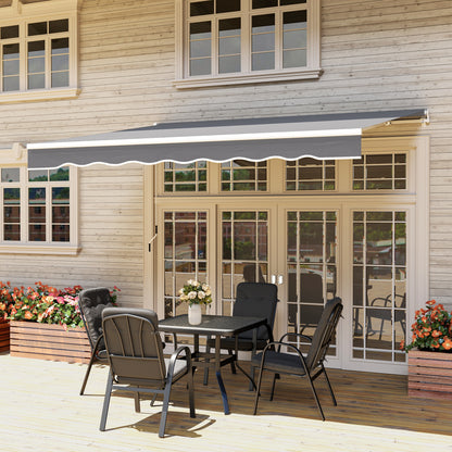 8' x 7' Retractable Awning, Patio Awnings, Sunshade Shelter with 280 g/m² UV & Water-Resistant Fabric, Dark Grey