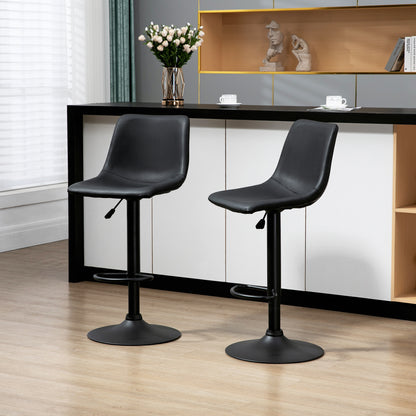 Adjustable Counter Height Bar Stools Set of 2, 360° Swivel Kitchen Counter Stools Dining Chairs with Backs, Vintage Leat