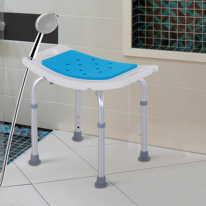 Height Adjustable Shower Chair, 20.5"W Aluminum Shower Stool for Inside Shower with Suction Cup Feet, EVA Padded Bath Se