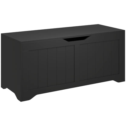 Storage Bench with Lift Top Storage Chest with Safety Hinges for Entryway, Living Room, Black