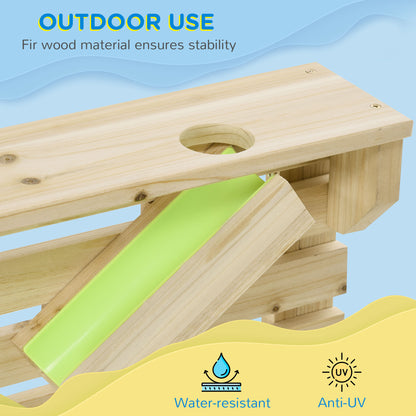 18 Pcs Kids Running Water and Sand Playset Outdoor with Sinks, Wooden Sensory Toys with Colorful Accessories, Gift for B