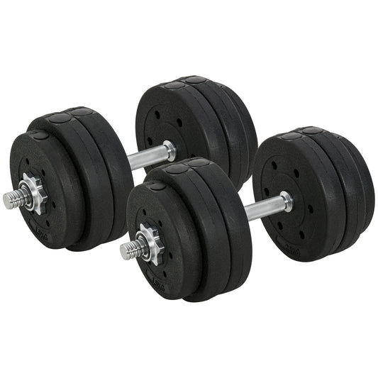 Soozier 66 lbs Adjustable Dumbbells Weight Set Dumbbell Hand Weight Barbell for Body Fitness Lifting Training for Home O