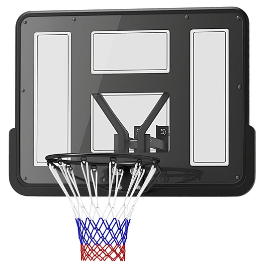 Soozier Wall Mounted Basketball Hoop, Basketball Goal Combo Kit with 43" Reinforced Shatter Resistant Backboard and All 
