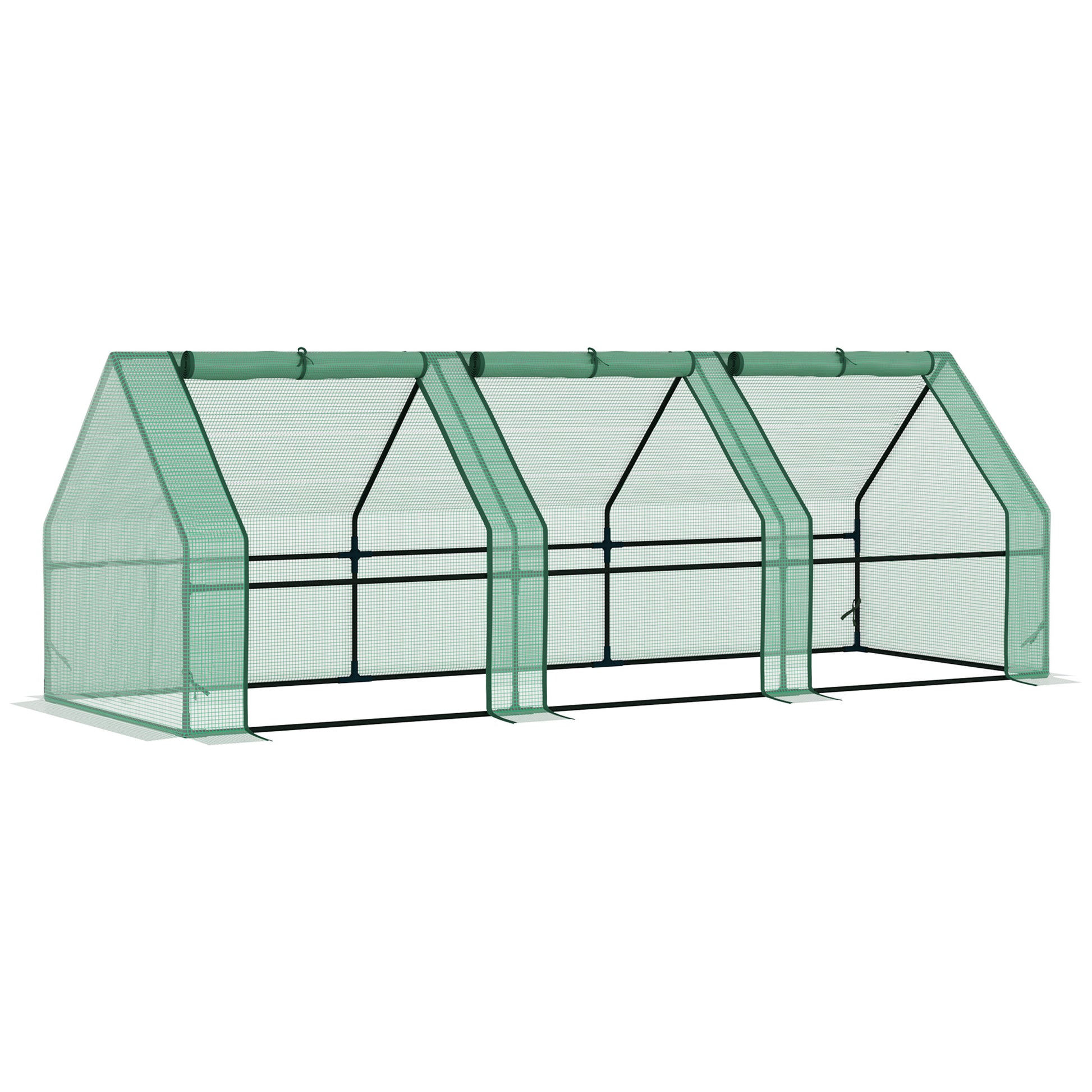 9' x 3' x 3' Portable Mini Greenhouse Tunnel Growing Tent Plants Flower Warm House w/ Zippered Roll-up Doors, PE Cover, 