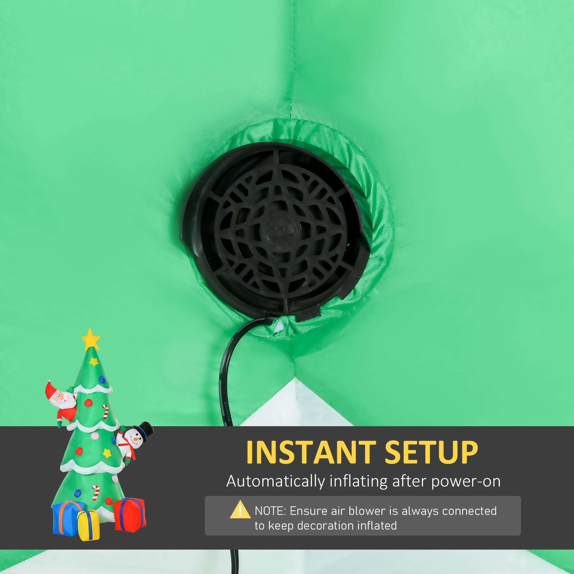 7 Feet Tall Christmas Inflatable Tree, LED Lighted with Santa Claus, Snowman and Gift Box for Home Indoor Outdoor Garden