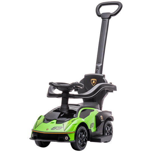 VarietyKart 3 in 1 Ride on Push Car for Toddlers, Licensed Kids Sliding Car with Safety Protection Footrest Horn, Green