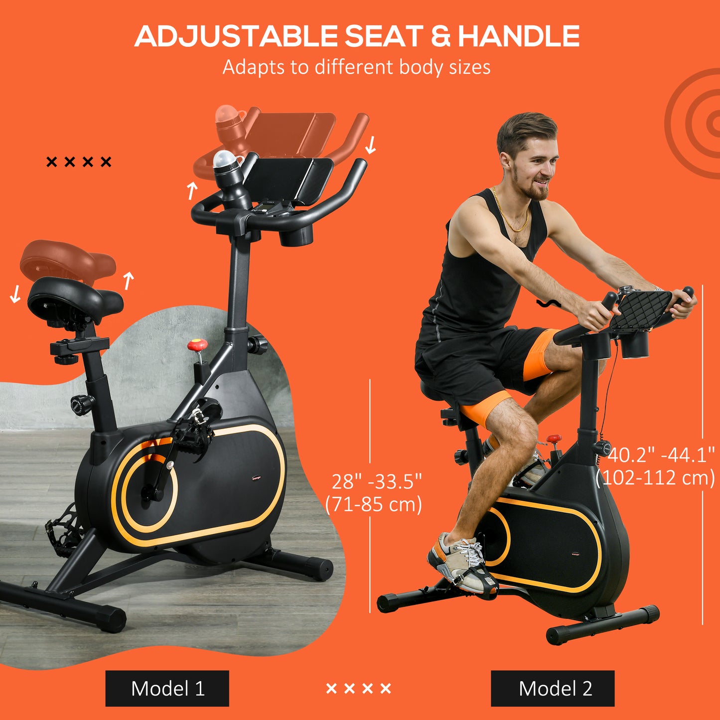 Soozier Exercise Bike, Magnetic Resistance Exercise Bike with LCD Display, Low Noise Stationary Indoor Cycling Bike for 