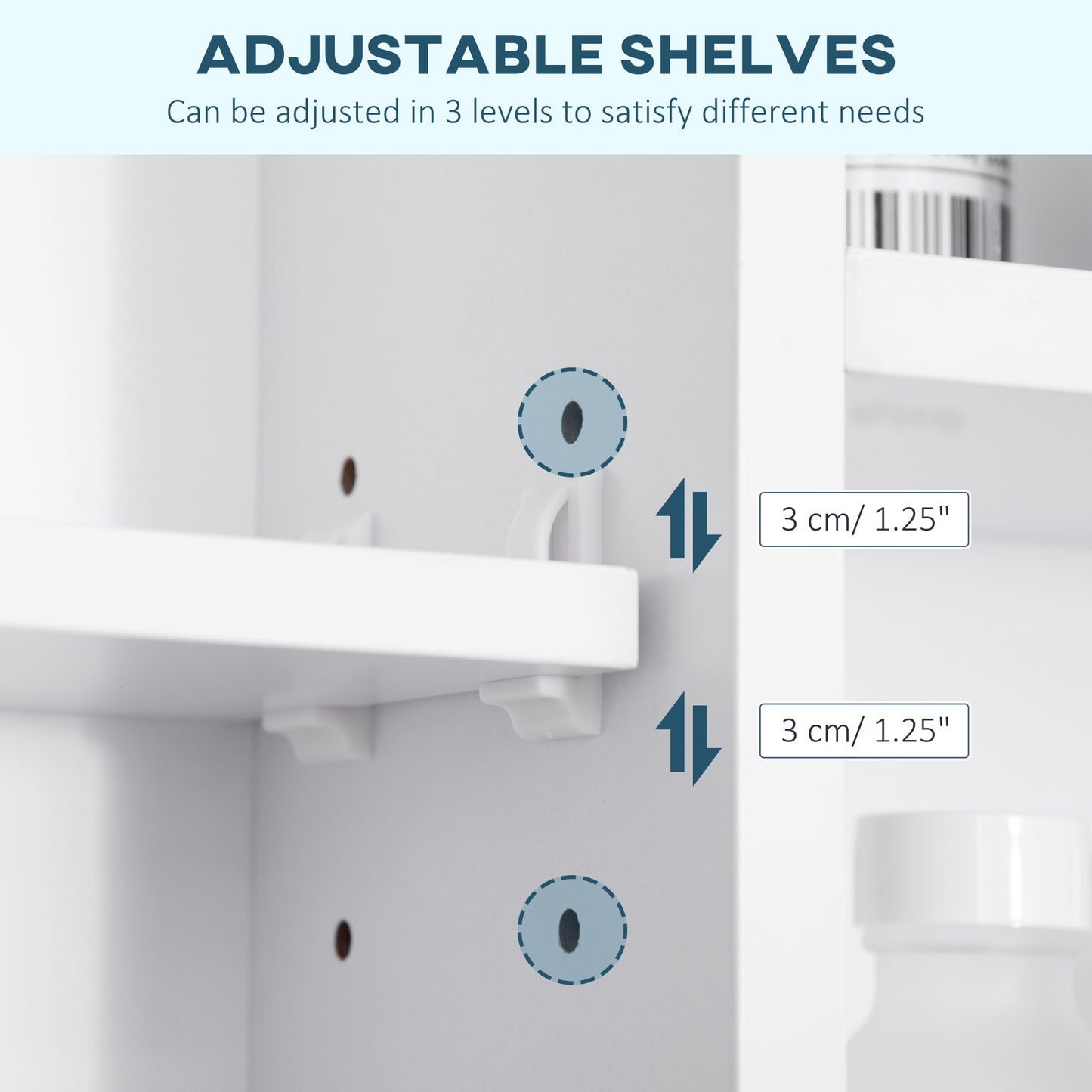Wall Mounted Medicine Cabinet, 39.25"W x 27.5"H Bathroom Mirror Cabinet with Single Mirrored Door, Shelves and Storage C