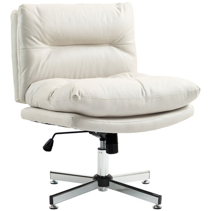 Armless Office Chair, Criss Cross Chair with Adjustable Height & Tilt Function for Home Office, Study, Light Grey