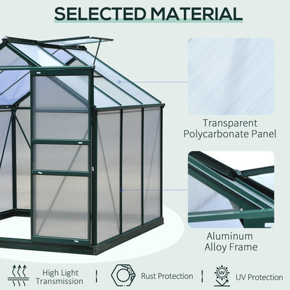 6.2' x 6.3' x 6.6' Clear Polycarbonate Greenhouse, Large Walk-In Green House Garden, Plants Grow, Galvanized Sheet  Fram