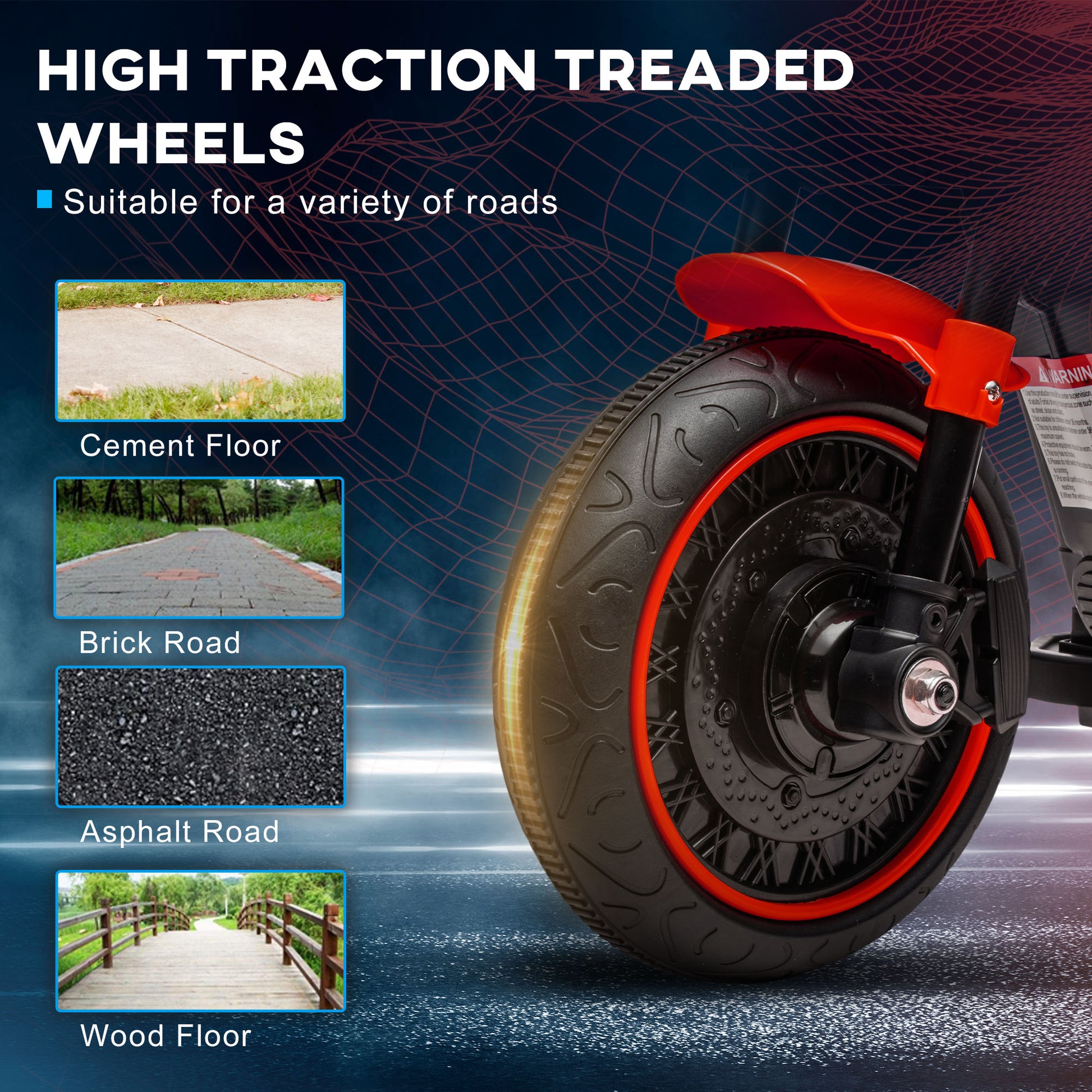 VarietyKart 6V Kids Motorcycle with Training Wheels, Foot Pedal, Headlight, Music, Forward/Reverse, Single-Button Start,