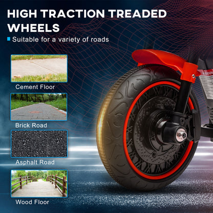 VarietyKart 6V Kids Motorcycle with Training Wheels, Foot Pedal, Headlight, Music, Forward/Reverse, Single-Button Start,