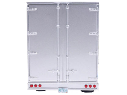 1980 GMC General Truck Tractor with Sleeper Cab and Trailer Silver Metallic with Blue Stripes 1/43 Diecast Model by IXO Models