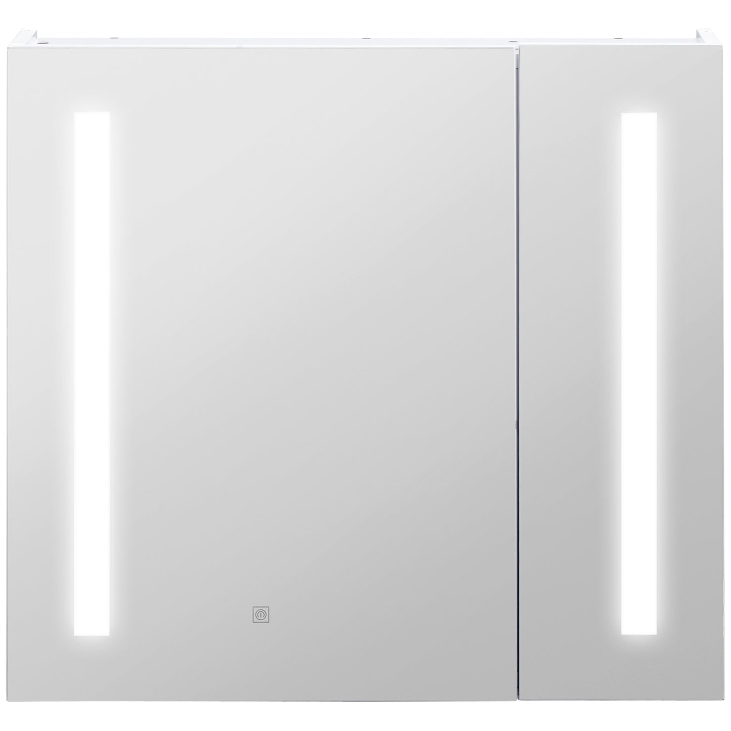 LED Medicine Cabinet with Mirror and Lights, 27.5" x 25.5" Lighted Bathroom Wall Cabinet, Bathroom Mirror Cabinet with A
