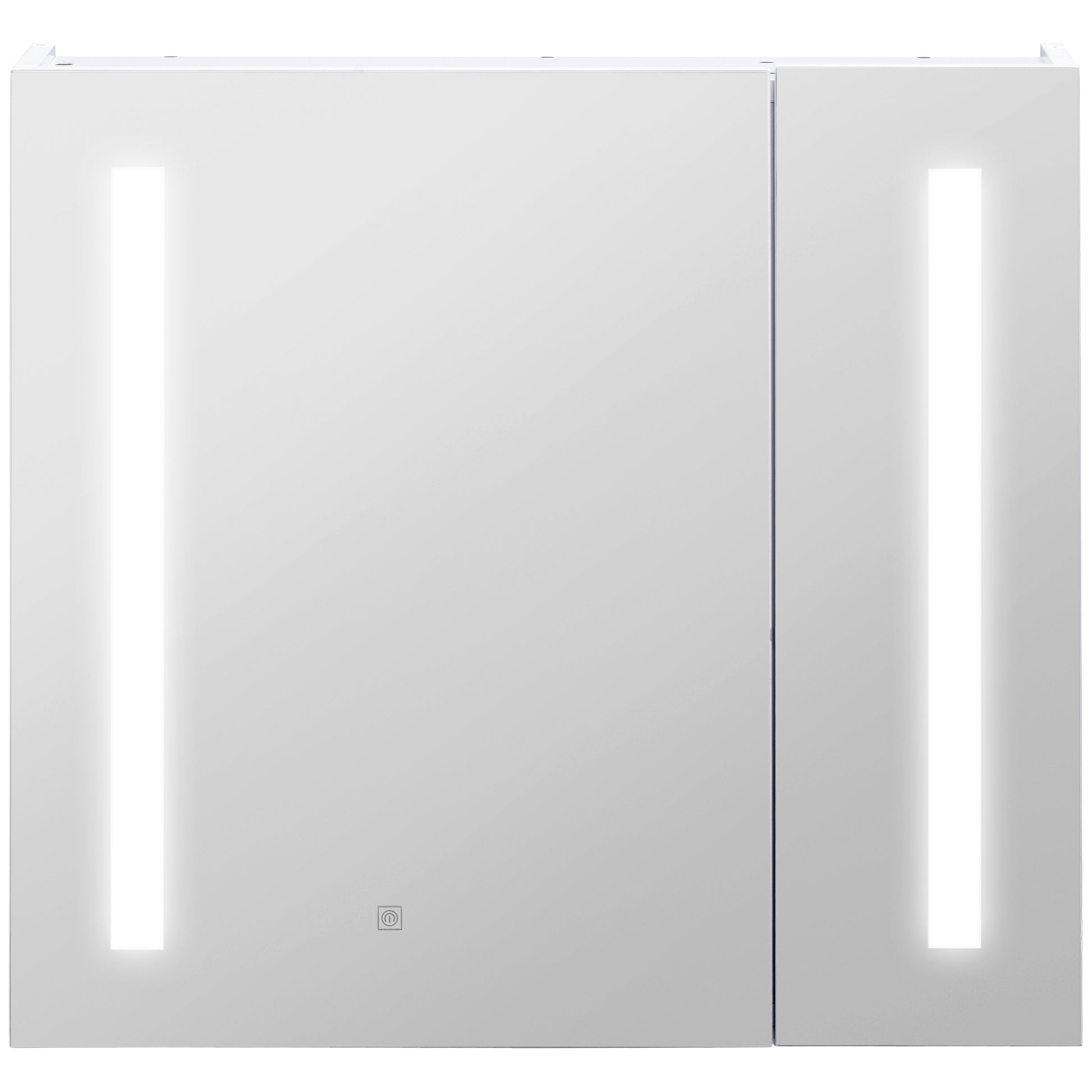 LED Medicine Cabinet with Mirror and Lights, 27.5" x 25.5" Lighted Bathroom Wall Cabinet, Bathroom Mirror Cabinet with A