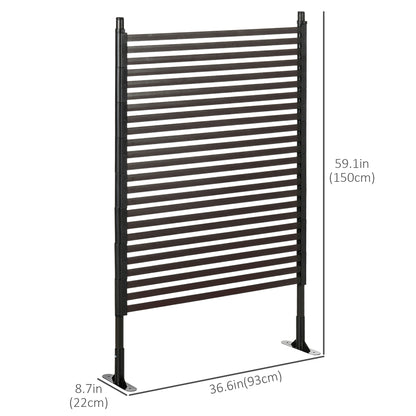 Picket Metal Garden Fence for Hard & Soft Ground, 5 ft(H) Standing Outdoor Fencing with Feet, Animal Barrier Flower Bed 