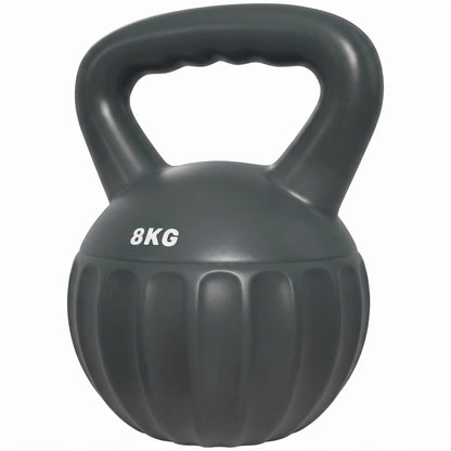 Soozier Kettlebell, 18 lbs Kettle Bell with Non-Slip Handle for Home Gym, Weight Lifting and Strength Training, Grey