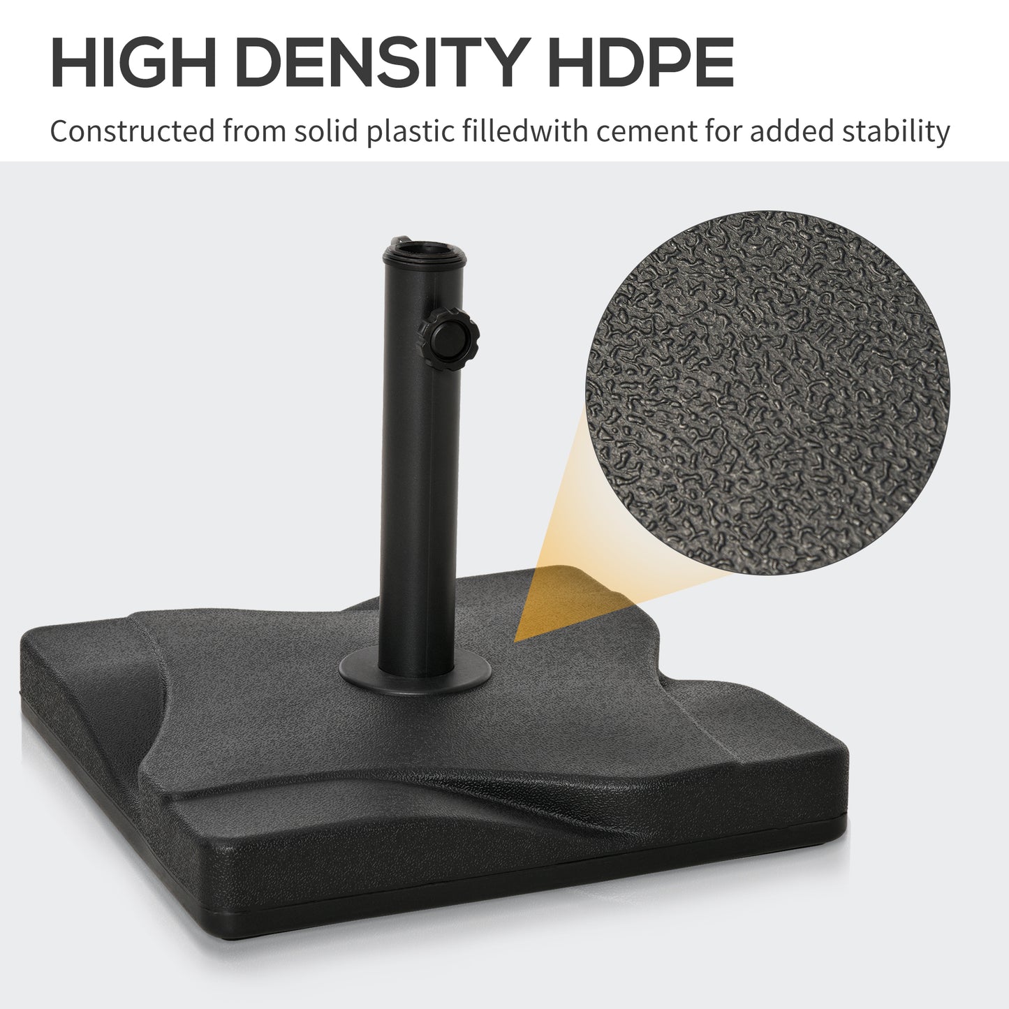 44lbs Square Cement Patio Umbrella Base Stand, Outdoor Garden Parasol Base Umbrella Weight Stand Holder Fits Φ1.3", Φ1.5
