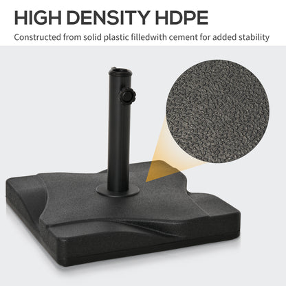 44lbs Square Cement Patio Umbrella Base Stand, Outdoor Garden Parasol Base Umbrella Weight Stand Holder Fits Φ1.3", Φ1.5