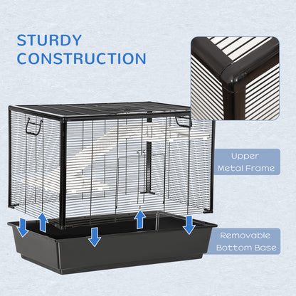 3-tier Hamster Cage, Guinea Pig Cage, Pet Chinchillas Play House Indoor with Accessories Food Dish Water Bottle, Ramps, 