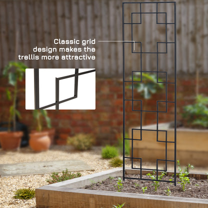 4 Pack Garden Trellis for Climbing Plants, Outdoor Metal Grid Panels for Roses, Vine Flower, Cucumber, Clematis, 72" Tal